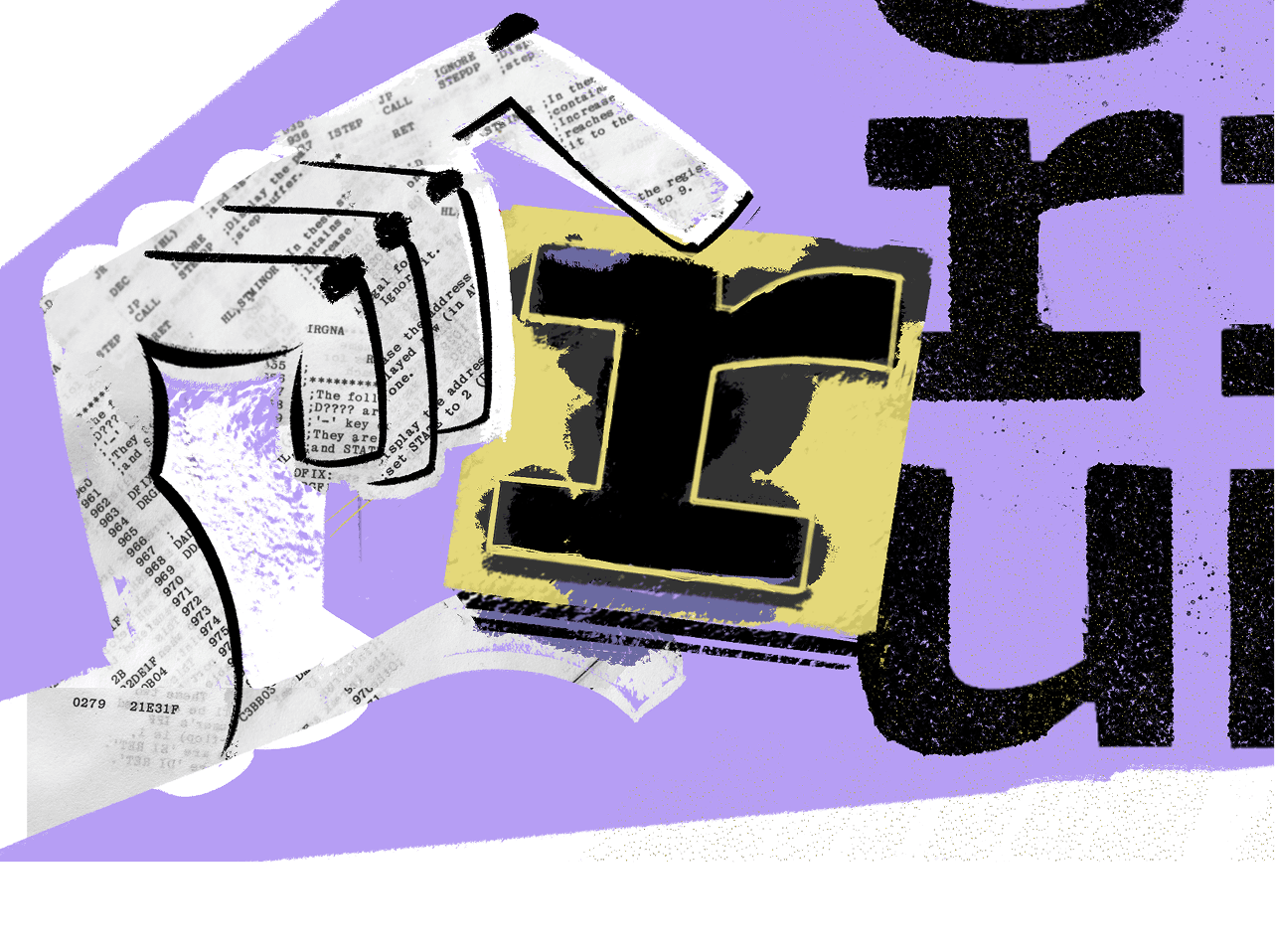 <b>FIG. 3</b> — An <mono><b>r</b></mono> from Monaspace’s Neon, shown within its monospaced width.