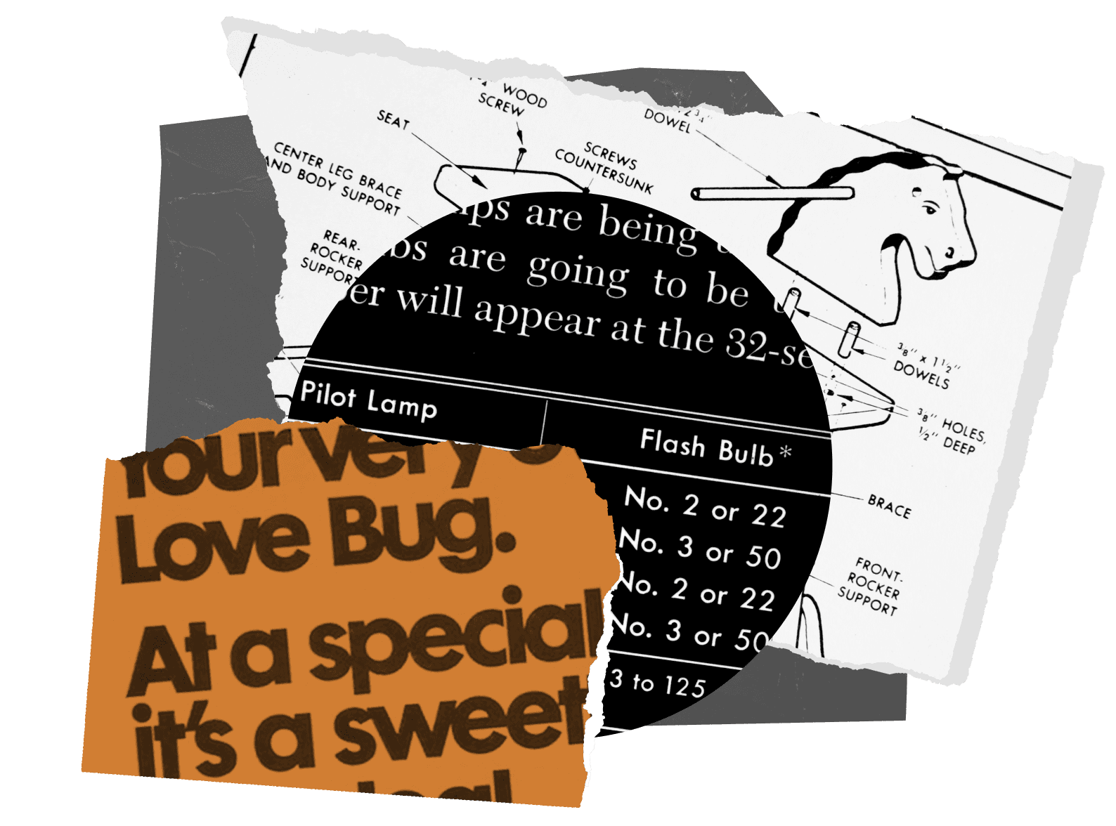 <b class="accent">FIG. 2 — </b> Samples of Futura in use by Volkswagen (1970s) and Popular Science (1950s).