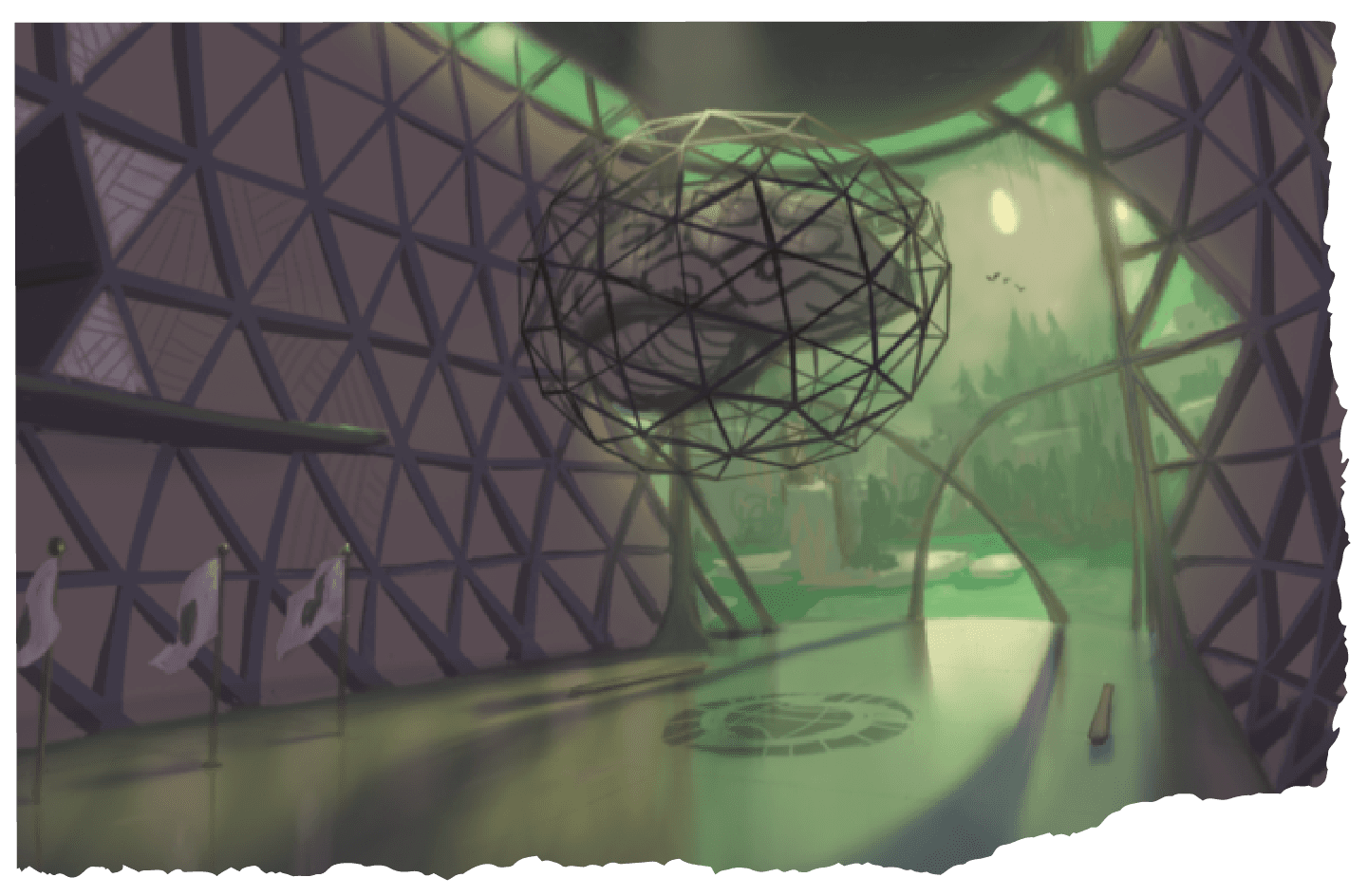 <b class="accent">FIG. 2 — </b> Early concept art by Nathan 'Bagel' Stapley and Peter Chan from the Psychonauts 2 creative team, provided to Lettermatic as inspiration.