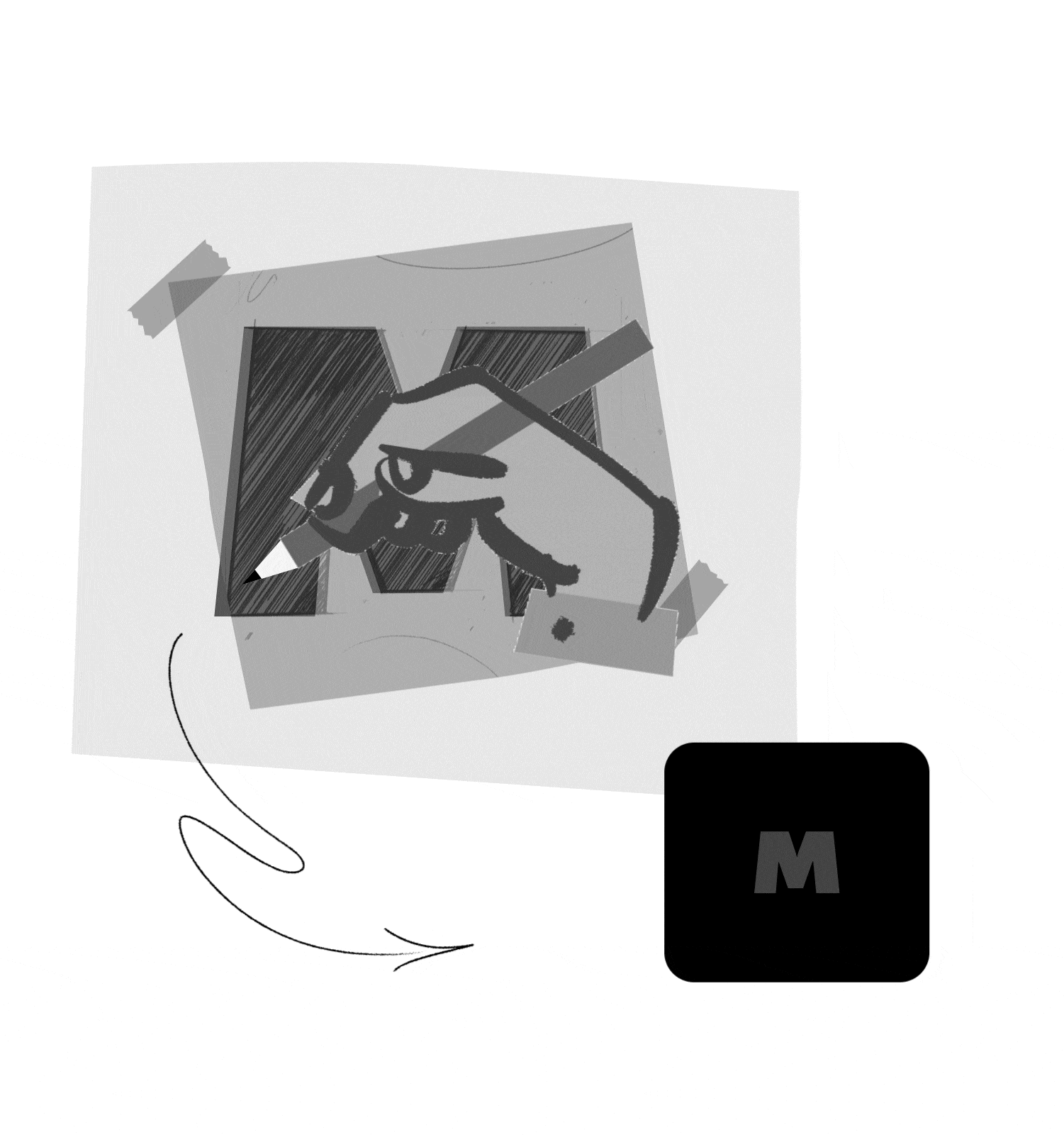 <b class="accent">FIG. 4 — </b> With the pantograph machine it was possible to produce small letters from a large original drawing, via mechanical translation of movement.