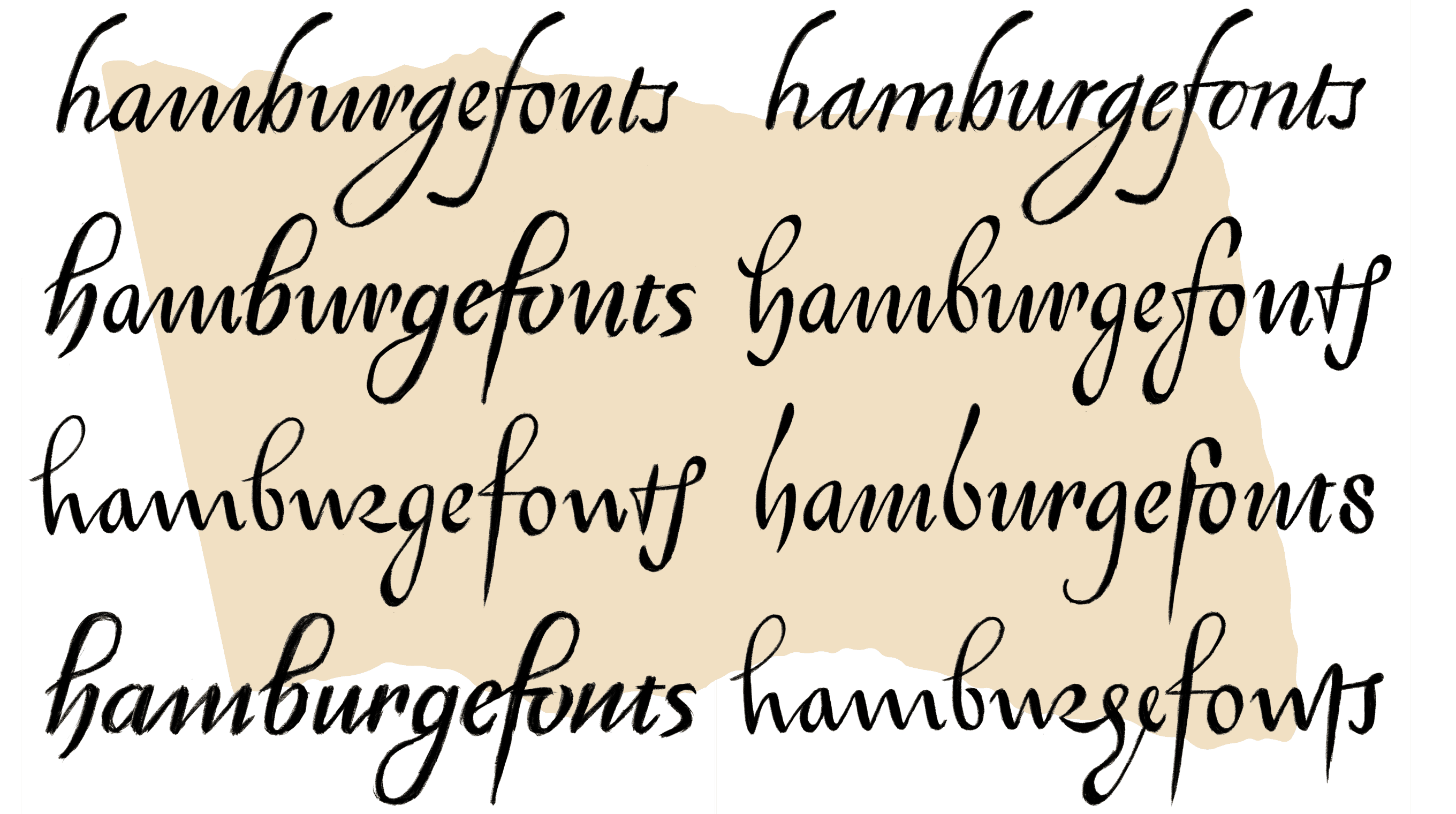 <b class="accent">FIG. 6 — </b> Heather’s early cursive explorations for Scribe Script.