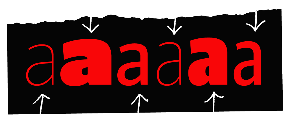 Parclo Sans has a wide variety of voices. These are all examples of the letter ‘a’ from different fonts in the Parclo Sans family.